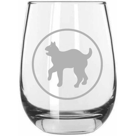 

81st Infantry Division Military Etched 15.25oz Libbey Stemless Wine Glass