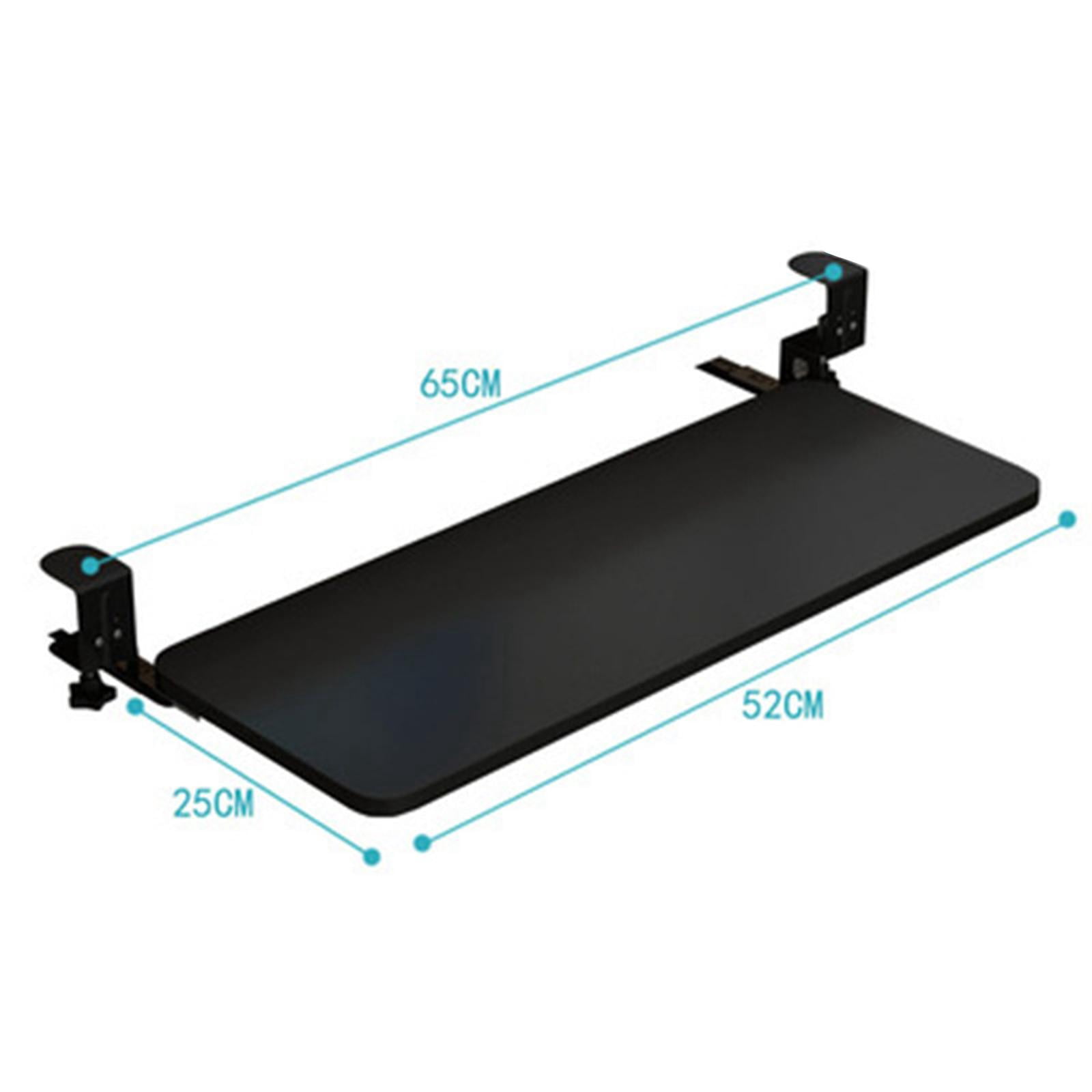 Large Keyboard Tray under Computer Table Clamp Mount Pull Out Platform Ergonomic adjustable Comfortable Stand Bracket for Laptop Black