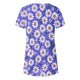 thumbnail image 2 of Blusas de Manga Corta para las Mujeres Botón Impreso Cuello Redondo Top Casual, Blusas para las Mujeres Casual, 2 of 5
