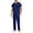 Dark Blue, variant on Scrubs for Men Medical Uniforms V-Neck Scrub Top Drawstring Straight Pants Anti-Wrinkle Scrubs Sets with Multi Pockets White S