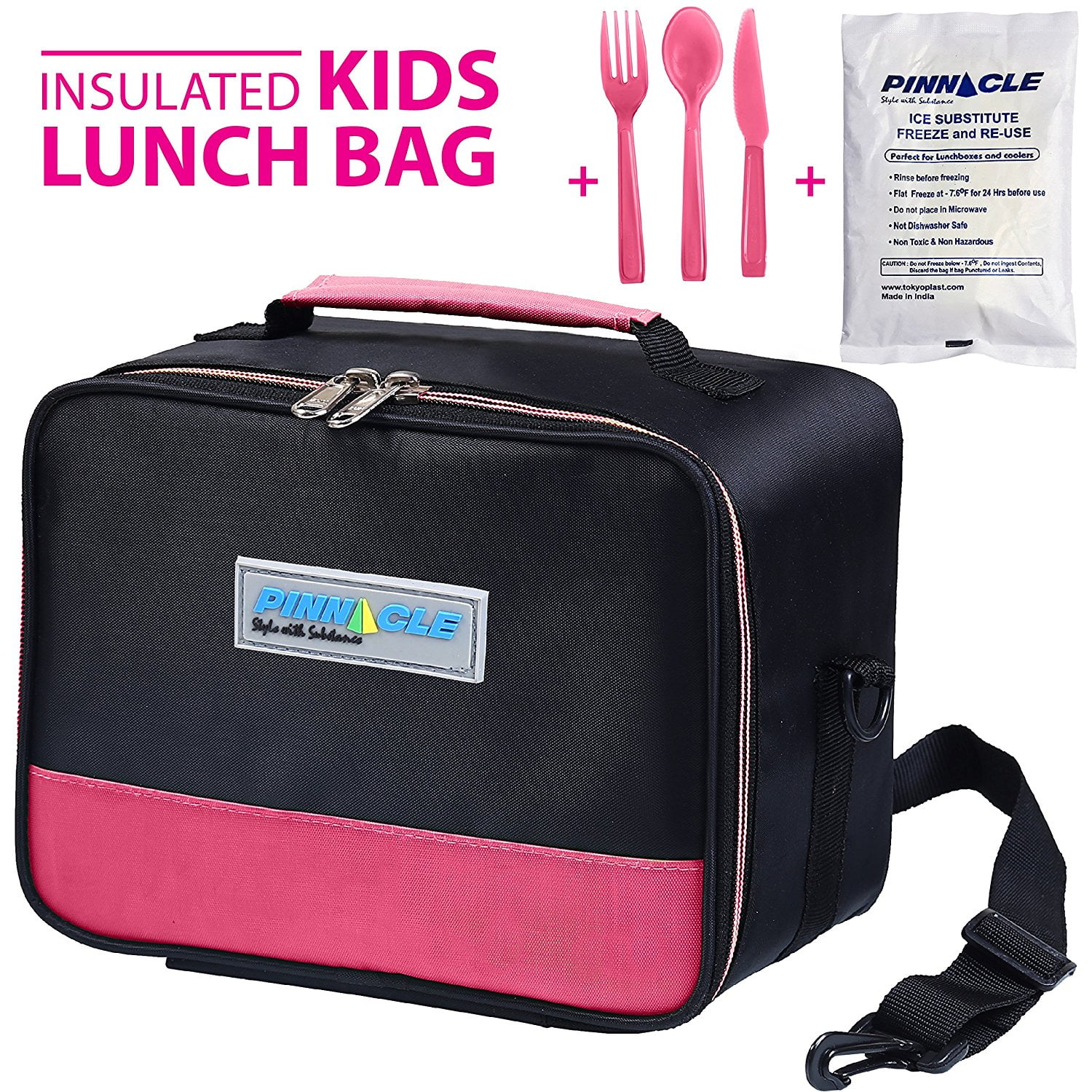 Flexzion Kids Insulated Lunch Bag for Girls and Boys, Toddler Lunch Box School Kids Lunch Bag Bento Box Daycare Lunch Box Picnic Cooler Tote Bag