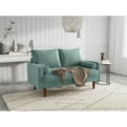 thumbnail image 5 of Pemberly Row 58" Upholstered Velvet Loveseat in Grayish Cyan Green, 5 of 12