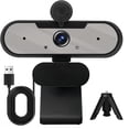 thumbnail image 1 of USB HD 1080P Video Webcam and Wide Angle Camera with Built-in Microphone and Rotatable Tripod,for Laptop Computer or Desktop PC,Great for Live Streaming.Calls.Video Conferencing(White), 1 of 8