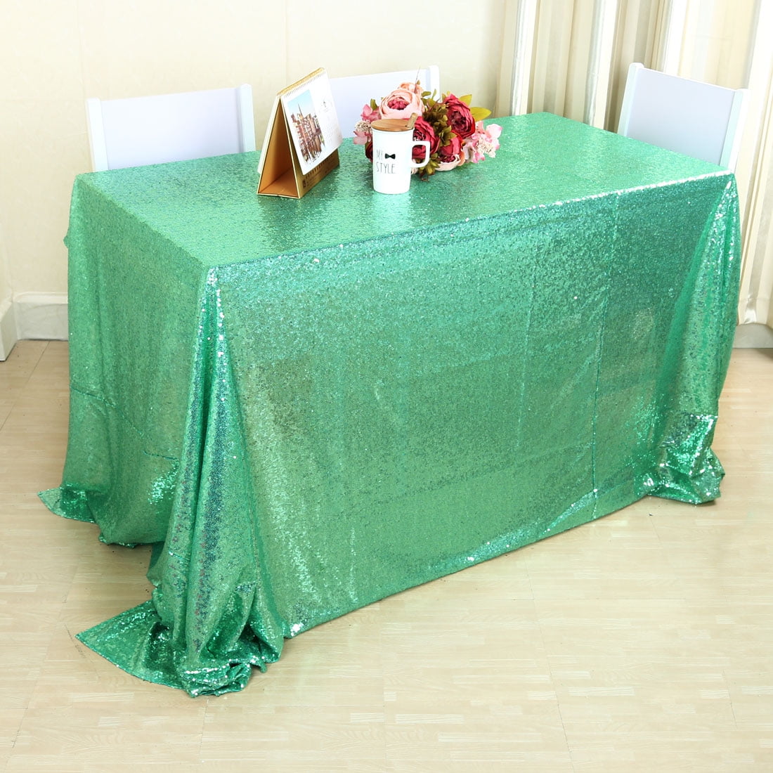 teal tablecloth rectangle