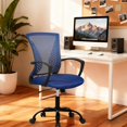 thumbnail image 2 of Office Chair Desk Chair Computer Chair Ergonomic Chair Adjustable Executive Mesh Mid Back with 360 Degree Swivel Wheels Lumbar Support Armrest (Blue), 2 of 14