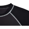 thumbnail image 2 of Men's Short Sleeve Quick Dry Swim Top Surf UV Sun Protection Swimsuit (Grayblack)L, 2 of 5