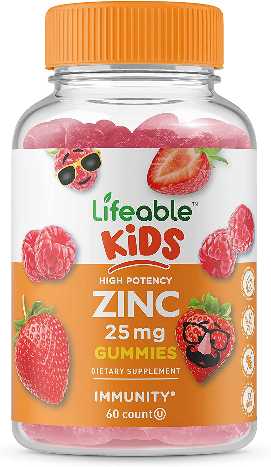 WellWorks Zinc Gummies for Kids 25mg Great Tasting Natural Flavor