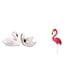 thumbnail image 1 of Conjunto de estatua de cisne de resina con figura de flamenco. Adorno de jardín con estaca y relieve realistas. Ideal para fiestas, bodas,, 1 of 8