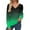 Dark Green, variant on Women's V-Neck Gradient Long Sleeve Button Cuff Casual Pullover Sweater Soft Knit Ombre Top for Fall and Winter