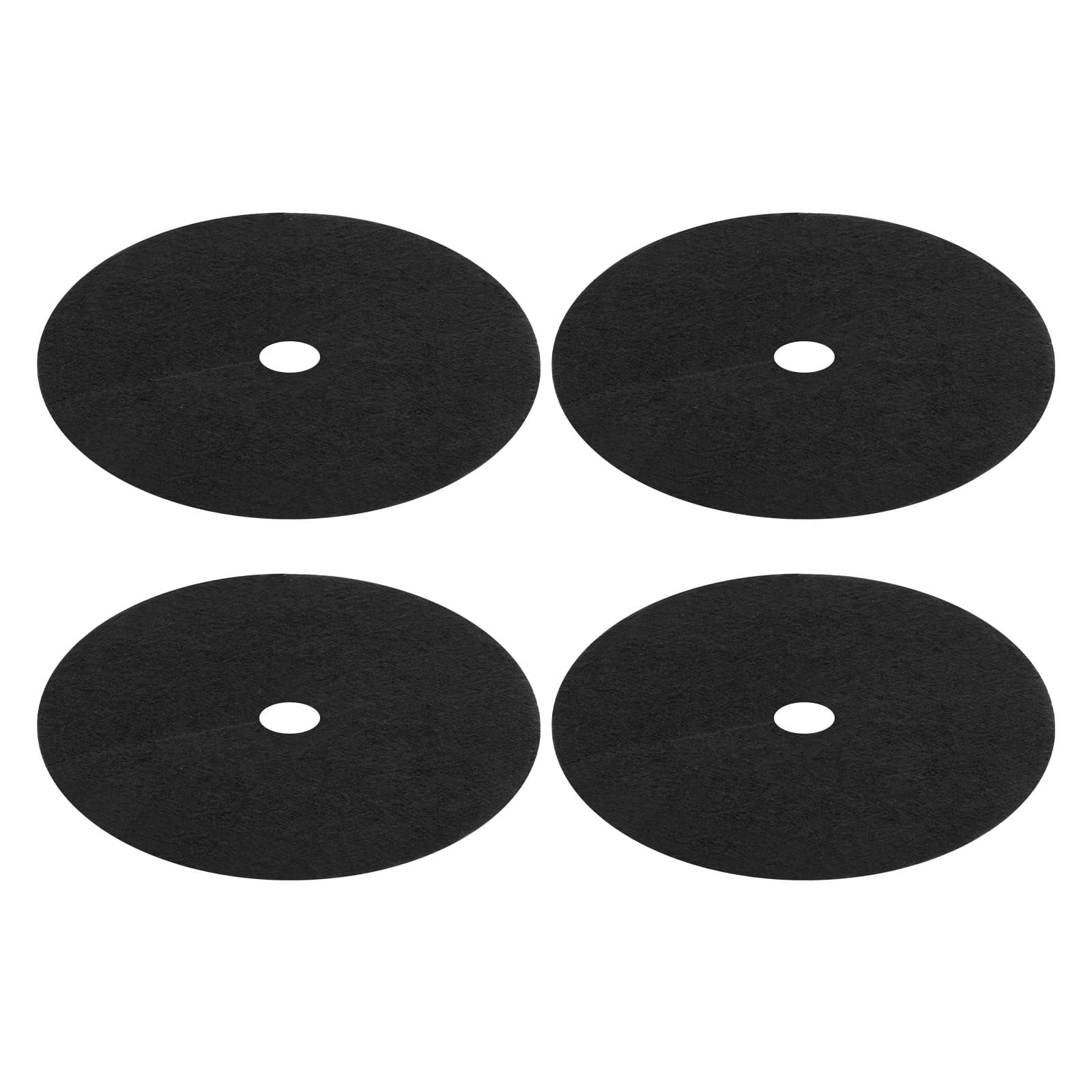 Trianu 4 Pack Non-Woven Tree Mulch Ring, 24.4in Mulch Ring Tree Protector Mat with 16Pcs Garden Stakes, Reusable Weed Barrier Fabric for Weed Control Root Protection, Black