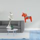 thumbnail image 2 of Escultura Artística De Figura De Bailarina Moderna Y Caballo Dala Sueco Para Dormitorio, Chimenea, Entrada De Oficina Y Estantería, Decoración Del Hogar, Coleccionable., 2 of 8