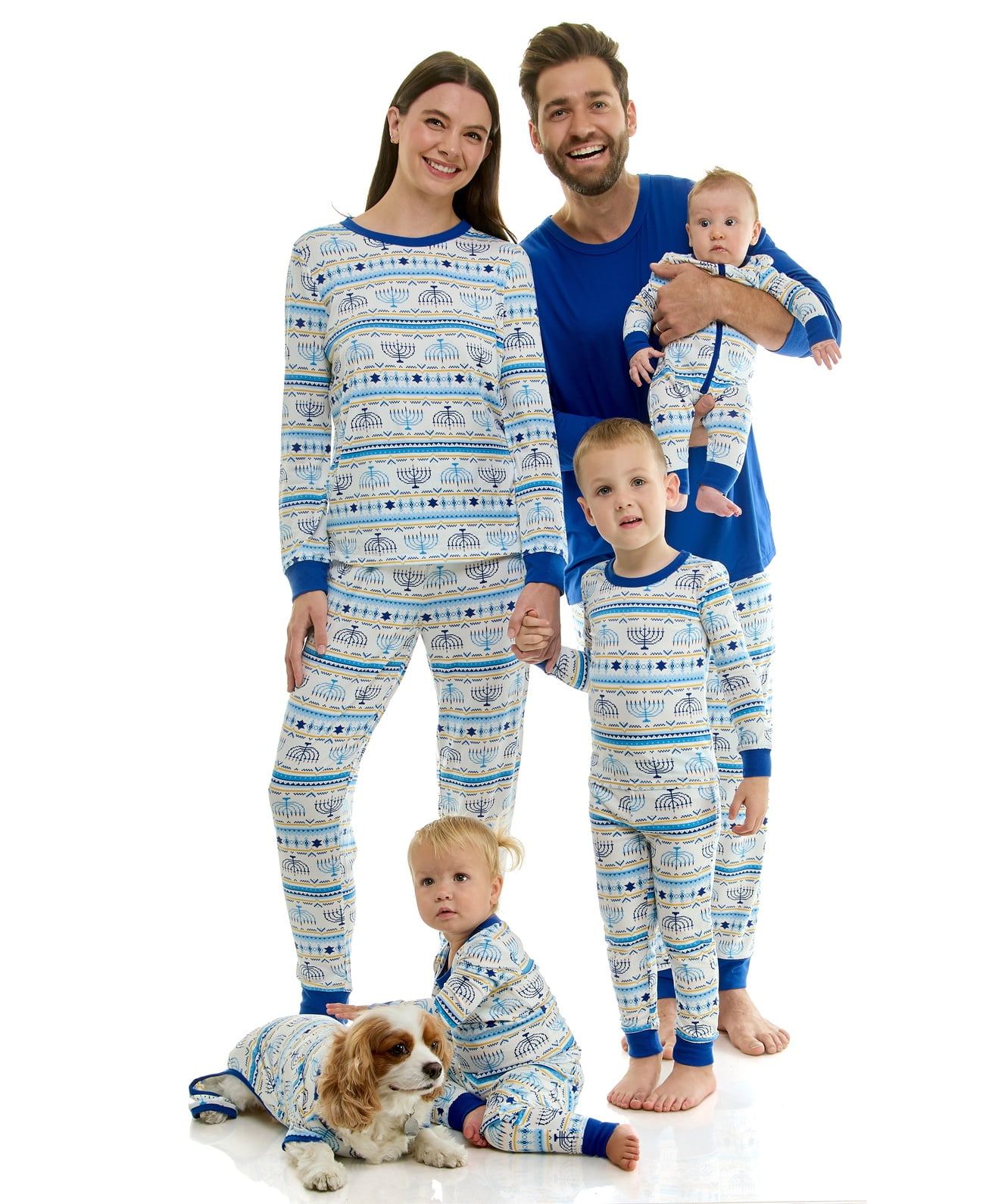 Hanukkah Men's and Big Men's Matching Family Pajamas Set from Way to Celebrate, 2-Piece, Sizes S-3XL