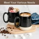 thumbnail image 4 of Juego de tazas de café Hasense de cerámica de 15 onzas con asas negras, 4 unidades, 4 of 7
