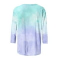 thumbnail image 5 of Busydd Womens Tops Fashion Tie Dye Blouses Casual Loose Round Neck T-Shirts 3/4 Length Sleeve Shirts Going Out Tops for Women, 5 of 5