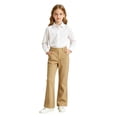 thumbnail image 7 of Girls School Uniform Pants Elastic Waist Flare Leg Girls Khaki Uniform Pants Girls Back to School Clothes Size 5-16 Years, 7 of 7