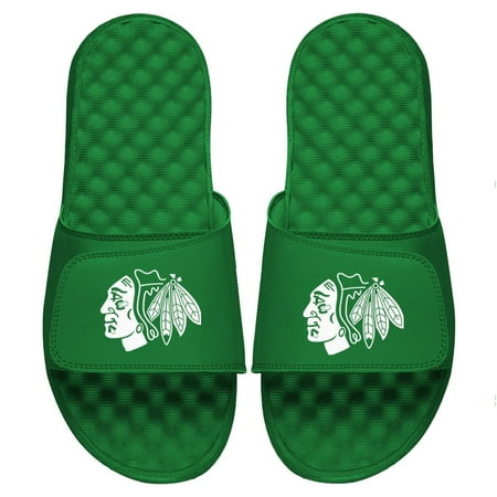 

Men s ISlide Kelly Green Chicago Blackhawks St. Patrick s Day Slide Sandals
