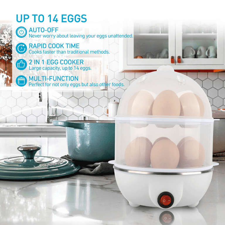 OPCUS Egg Cooker with Auto Off Rapid Egg Boiler Electric 14 Egg