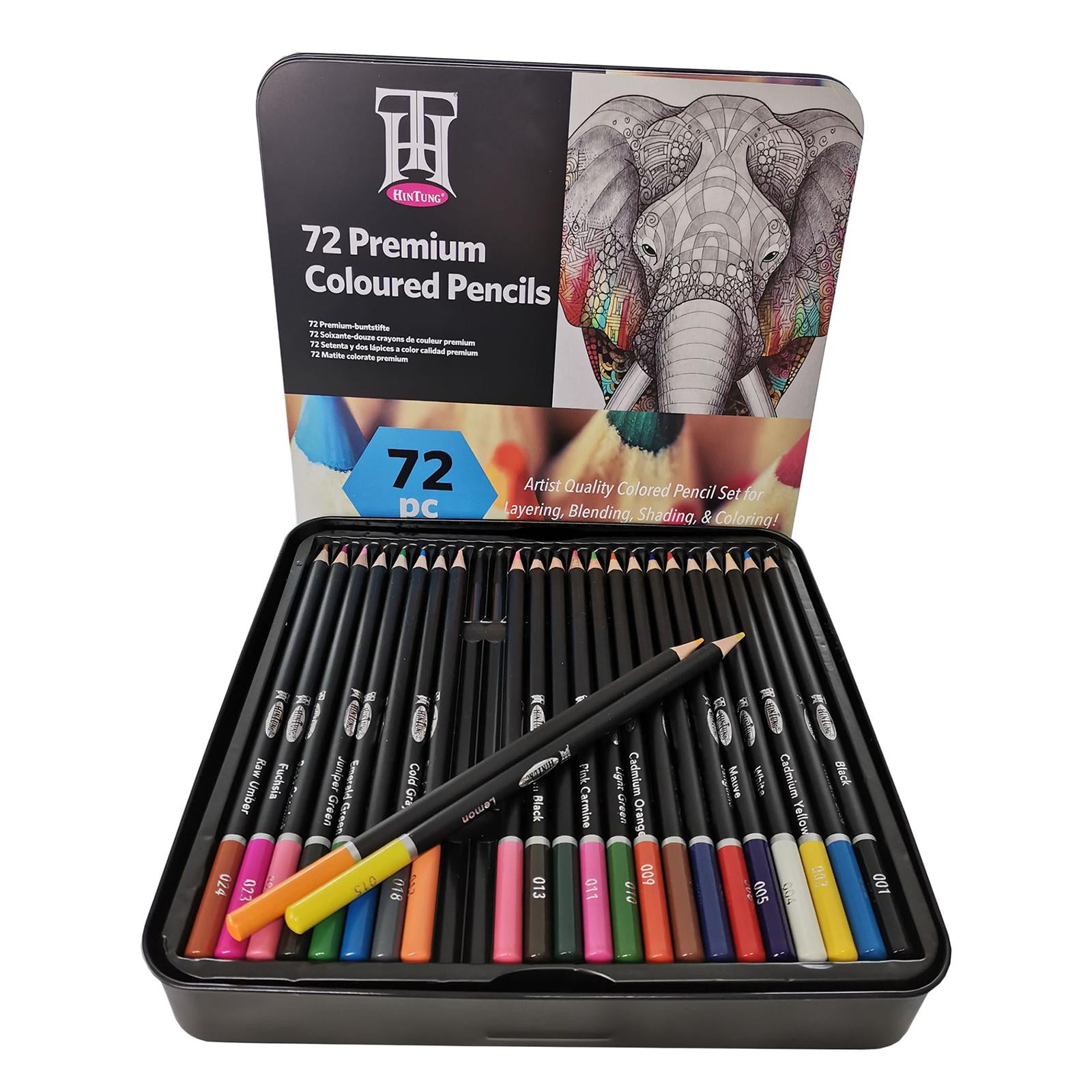 GUOOL Colouring Pencils, Professional Colours , Soft , HB for Drawing, Sketching, Shading & Coloring, Vibrant Coloured Pencils for Adults Artists , 72 Colored, 3.3mm