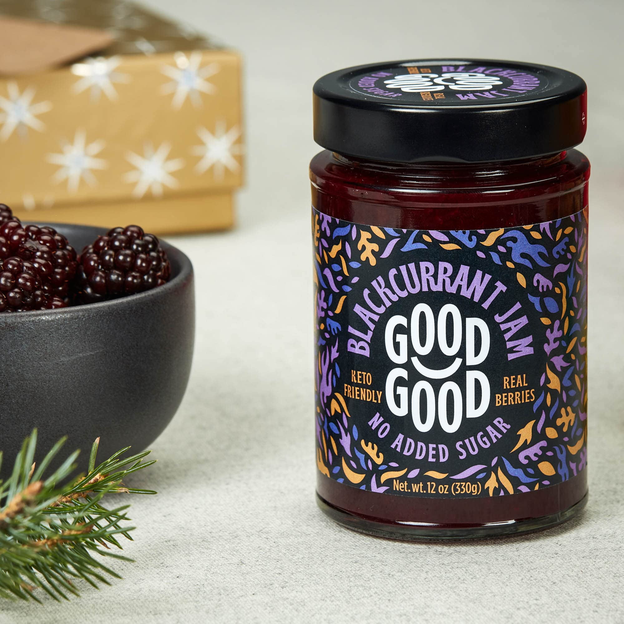 Good Good Jam Sweet Blackcurrant 12 oz (Pack of 6)