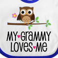 thumbnail image 4 of Inktastic Grammy Loves Me Grandchild Owl Girls Baby Bib, 4 of 4