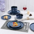 thumbnail image 6 of 12 Pieces Dinnerware Set Stoneware Service for 4, Dinner Plates and Bowls Sets, Double Reactive Glaze Dishes Set for Kitchen, Scratch Resistant, Microwave & Dishwasher , Starry Blue, 6 of 6