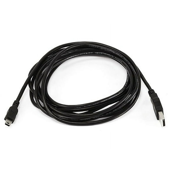 Monoprice USB-A to Mini-B Cable - 5-Pin, 28/28AWG, Black, 10ft