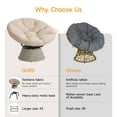 thumbnail image 6 of Dovov 360 Swivel Papasan Chair with Fabric Cushion, Comfy Papasan Accent Chair Oversized Metal Frame Round Lounge Chair, Beige, 6 of 12