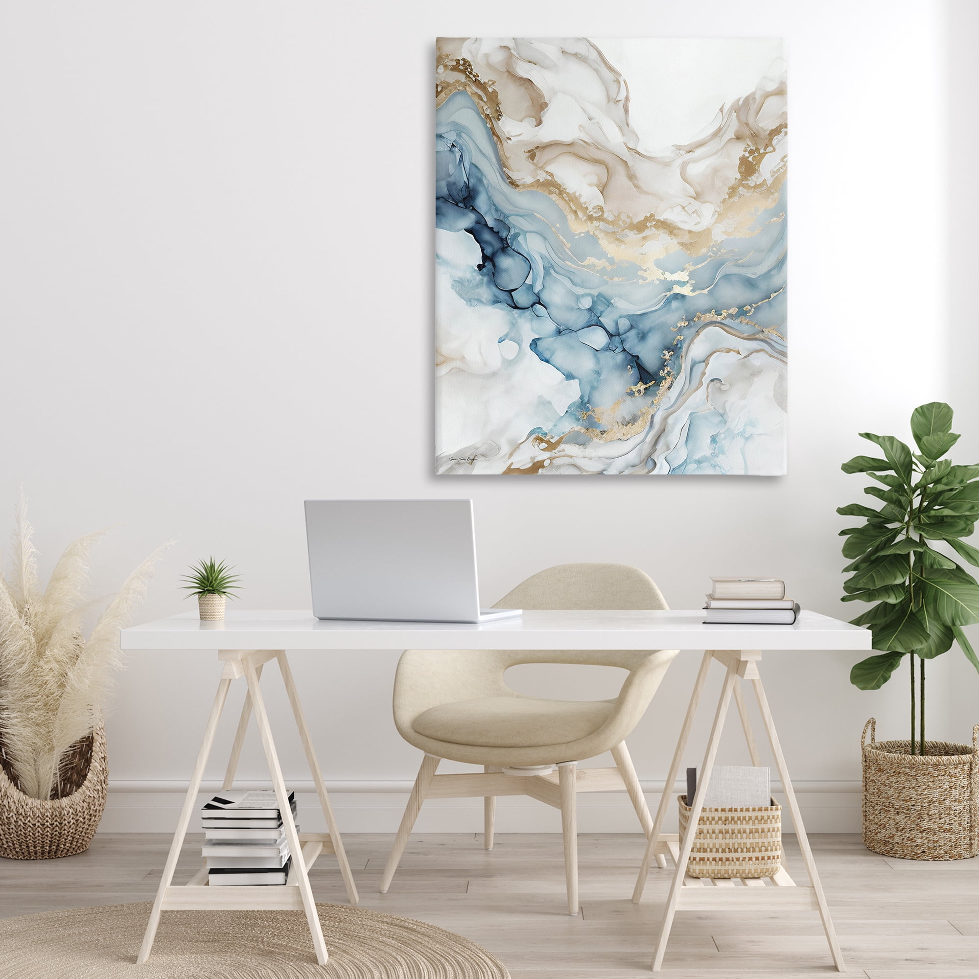 Stupell Industries Chic Geode Pattern Abstract Painting Gallery Wrapped Canvas Art Print Wall Art, 36 x 48