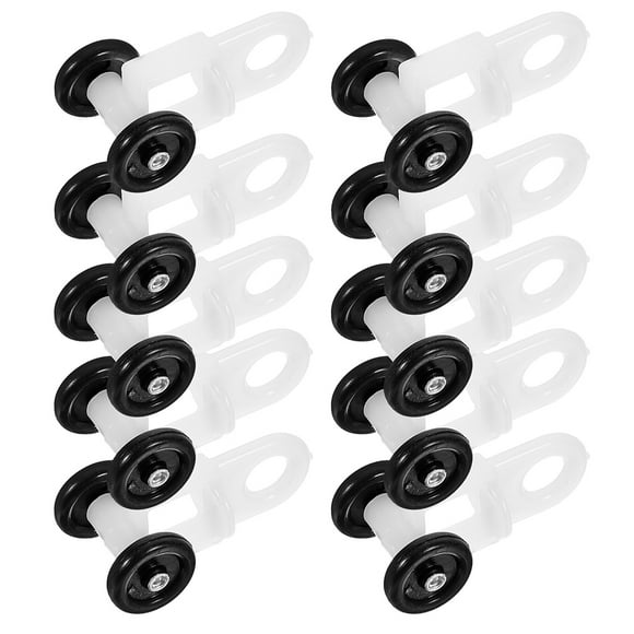 CTIRCHIU 10pcs Curtain Gliders For Old Tracks Plastic Two Wheel Dual Bend Ceiling Curtain Track Components