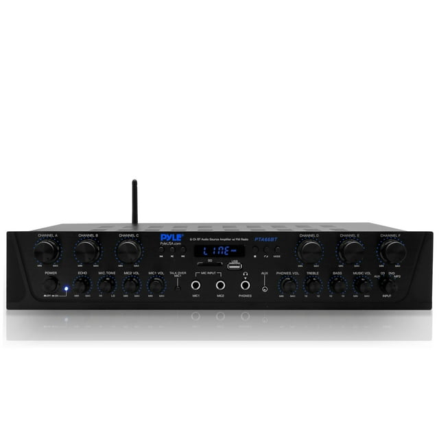 Amplificador Pyle Wireless Home Audio, 600 W, 6 canales, Bluetooth