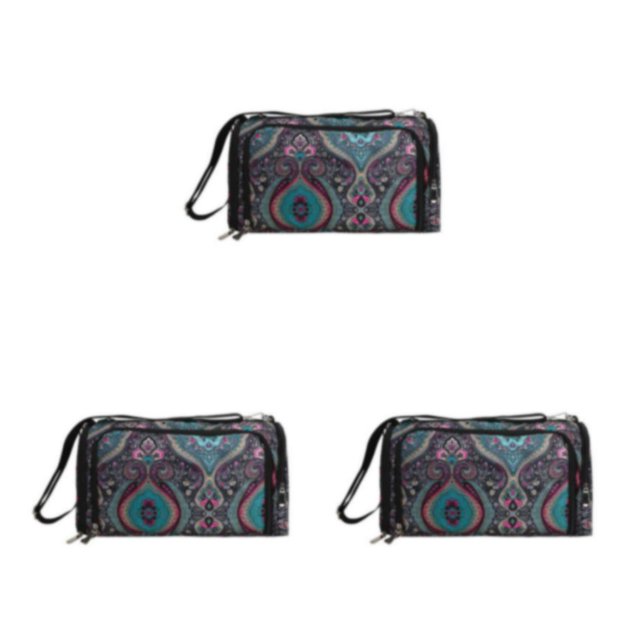 stanreset 1/2/3/5 Yarn Storage Bag Shoulder Tote Knitting Bags Square Multi-grids Pouch Thread Wool Crochet Hooks Handbags Blue 3PCS