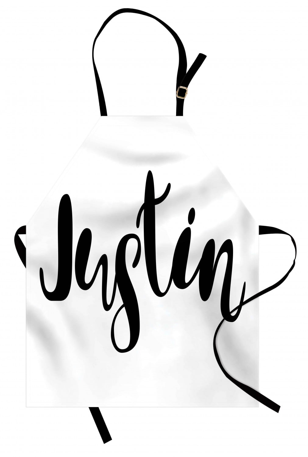 Justin Apron Modern Calligraphy with Popular Male Name Monochrome Hand ...