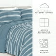 thumbnail image 5 of Noble Linens 3-Piece Light Blue Soft Stripe Reversible Print Comforter Set, Full/Queen, 5 of 9