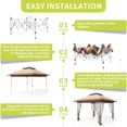 thumbnail image 5 of Danolapsi 12X12 FT  Gazebo, Pop Up Canopy Tent with Mosquito Netting, Outdoor Canopy Tent with Wheeled Carrying Bag, Curtains, Adjustable Height for Patio Garden Backyard Deck, 5 of 9
