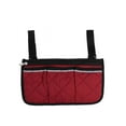 thumbnail image 3 of Yimiti Sac de Rangement pour Accoudoir de Chaise de Camping Sac Latéral pour Fauteuil Roulant avec Bande Réfléchissante, Rouge, 3 of 9