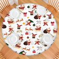 thumbnail image 2 of White Christmas Santa Pattern Round Fitted Tablecloth with Elastic Edge,Dining Table Cover Waterproof,Outdoor Round Tablecloth for Camping,Dining,Indoor and Outdoor, 2 of 7