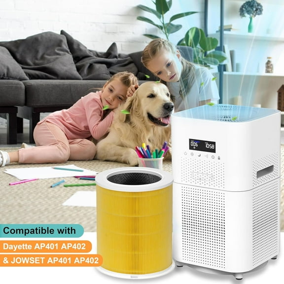 2-Pack AP401 Pets Allergy Filter Compatible with JOWSET H13 HEPA for Odor Removal