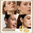 thumbnail image 6 of YEUOYEA 3 Pairs Small Huggie Hoop Earrings Set for Women, Hypoallergenic 14K Gold Plated S925 Sterling Silver Post, Jewelry Gift, 6 of 6
