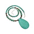 thumbnail image 2 of Simulated Turquoise Stone Teardrop Freshwater Cultured Pearl Necklace, 18"+2", 2 of 3