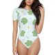 thumbnail image 1 of Fotbe Kawaii Frogs Body de Mujer con Cuello Redondo y Mangas Cortas, Sin Mangas Ajustado, Suave, Cómodo y Básico-Large, 1 of 7