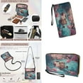 thumbnail image 4 of ZUXONGSY Otter Cherry Blossom Print Women's Large Crossbody Hobo Purse & Wallet Set, PU Leather Satchel with Multi-Pocket Design and Adjustable Strap for Shopping Work Business, 4 of 5
