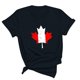 thumbnail image 2 of Camisetas de Manga Corta para Mujeres Canadá Día Hoja de Arce Impresión Básica de Verano Tee, Cuello Redondo Camiseta Casual, 2 of 3