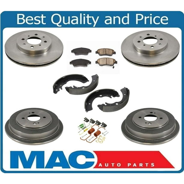 Fits For 0305 Honda Civic Hybrid Front Disc Rotors Pads Brake Drums & Shoes 7Pc