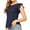 Navy, variant on Scyoekwg Womens Summer Tops Round Neck Tshirt Loose Trendy Solid Color Lightweight Blouses (Khaki,L)