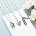 thumbnail image 3 of 3Pack Paw Heart Cylinder Pet Cremation Jewelry for Dog Ashes CaetUrn Necklace Lockets for Human Ashes Pet Memorial Ashes Holder, 3 of 5
