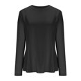 thumbnail image 6 of larppty Women Shirts Long Sleeve with Thumb Holes Workout Quick Dry Athletic Hiking Running Tops (Black, L), 6 of 8