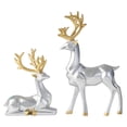 thumbnail image 1 of 2 figuras de reno, ciervo y alce de estilo nórdico moderno para mueble de TV, escritorio de casa. 2 uds plata B, 1 of 9