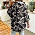 thumbnail image 6 of Oversized 3/4 Sleeve Hoodie for Women Retro Pattern Pullover Hooded Sweatshirt Loose Fit Casual Soft Fall Winter Workout Outfit, 6 of 6