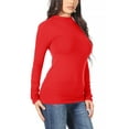 thumbnail image 2 of Women's Casual Solid Mock Neck Long Sleeve T-Shirt Top, 2 of 5
