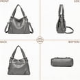 thumbnail image 4 of Sunyuer Vintage Hobo Bag for Women, Large Capacity PU Soft Leather Slouchy Tote Purse Single Shoulder Crossbody Handbag, 4 of 7